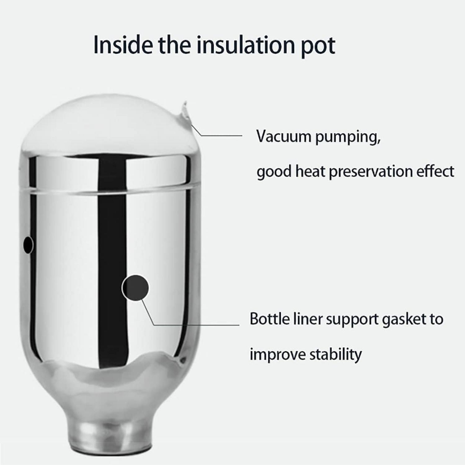 Thermoskanne mit Holzgriff und Glaseinsatz 1l, Quick Tip