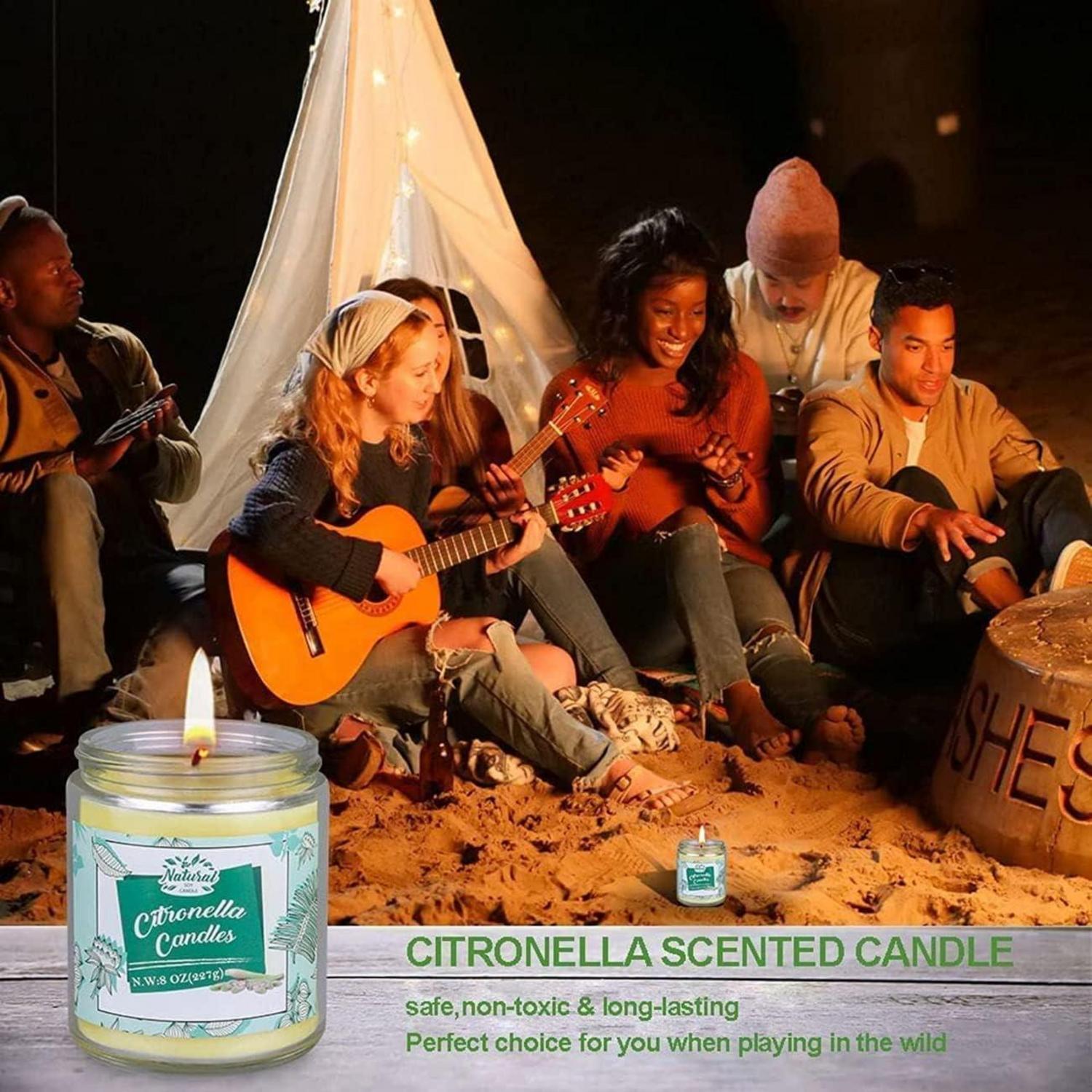 Citronella Kerze im Glas 2er Set Outdoor Sojawachs Zitronenöl