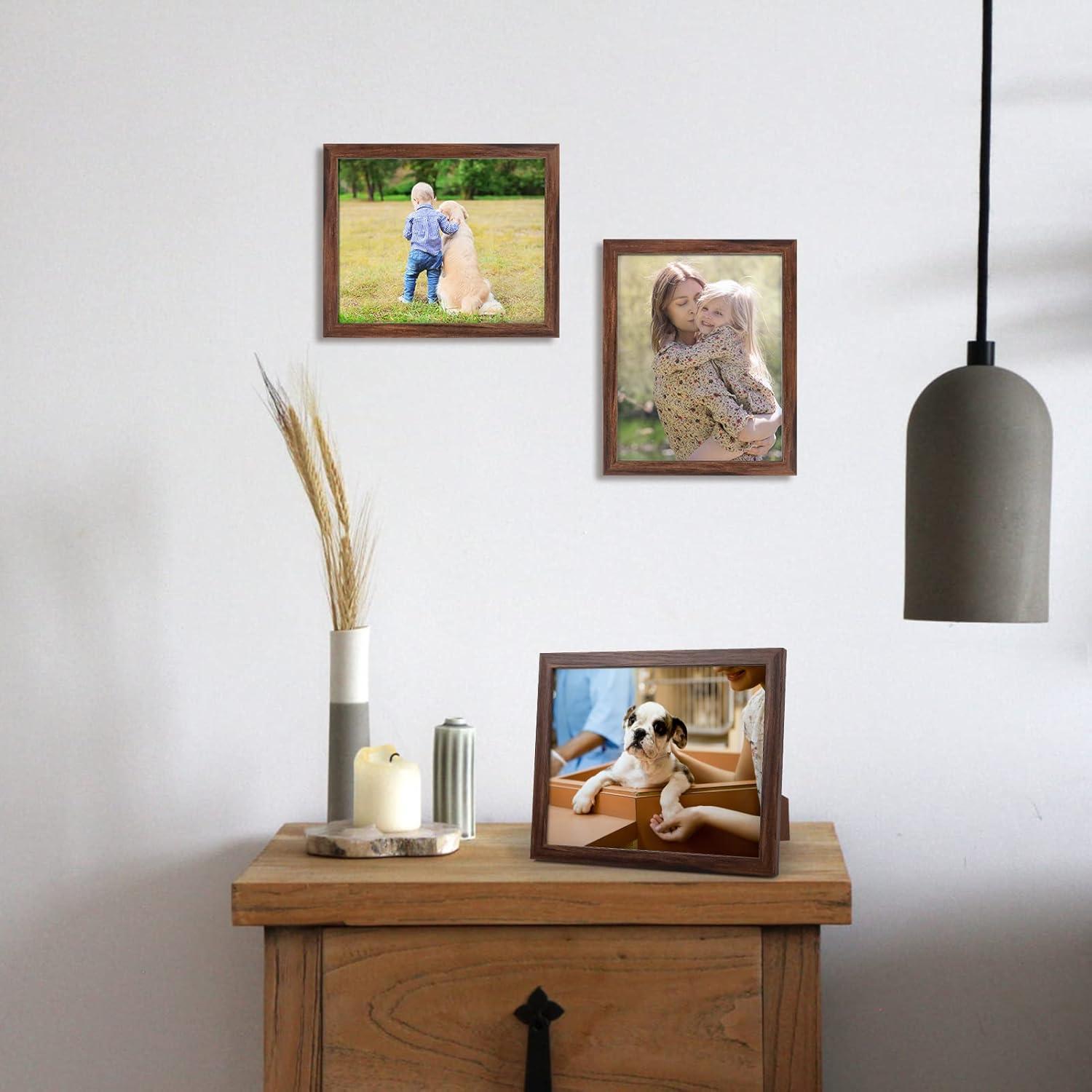 Bilderrahmen Collage Set 20x25 Braun Wand Tisch 7er Fotos