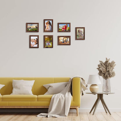 Braun Bilderrahmen Set 10x15cm für Fotos und Bilder, Collage, Wand- oder Tischaufsteller - Geschenk Freund