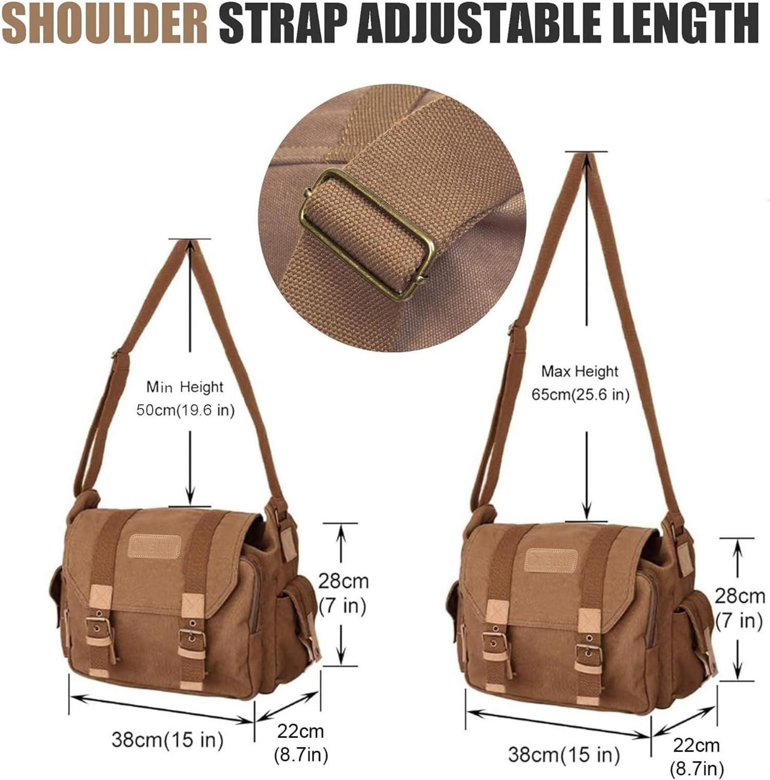 Cwatcun Kameratasche Canvas Spiegelreflex DSLR SLR Systemkamera Stoßfeste