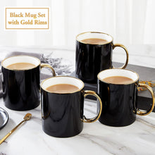 DUJUST Schwarze Kaffeetasse Set 4er modernes Design