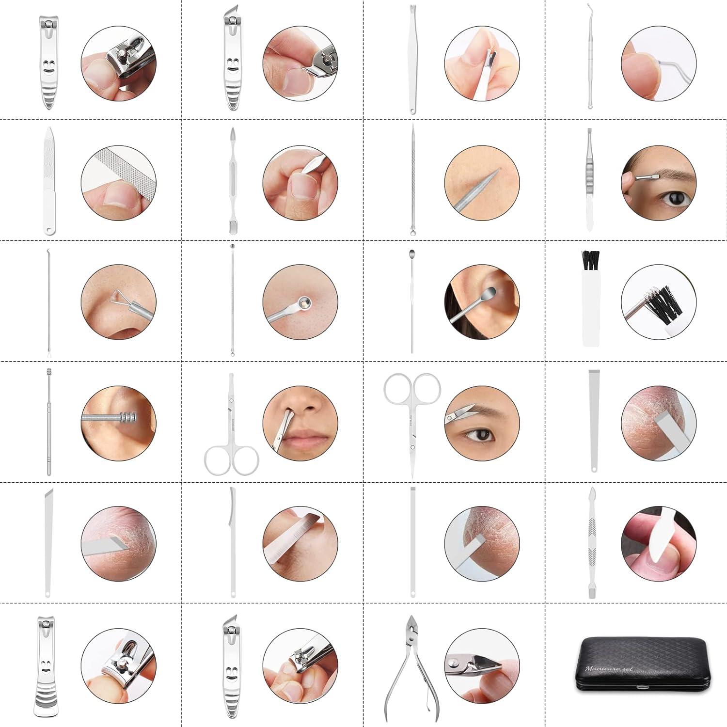 Professionelles Maniküre Pediküre Edelstahl Nagelknipser Pflegeset 23tlg