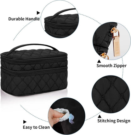 NUBILY Kosmetiktasche Damen Make up Tasche Reise Organizer Schwarz