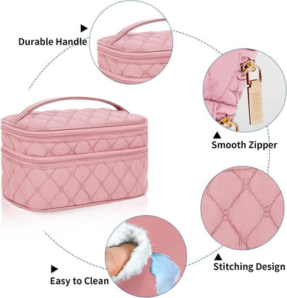 Kosmetiktasche Damen Make up Tasche Doppelschicht Groß wasserdicht Reise Mädchen