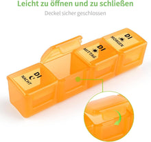 Tablettenbox 7 Tage Pillendose BPA-frei 4 Fächer