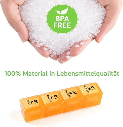 Tablettenbox 7 Tage Medikamentenbox BPA-frei große Fächer