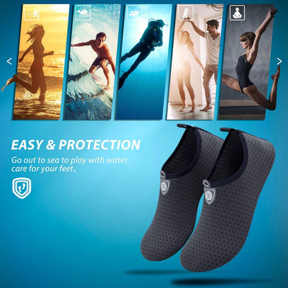 SIMARI Wasserschuhe Damen Herren schnell trocknend Schwimmschuhe 34/35 Grau