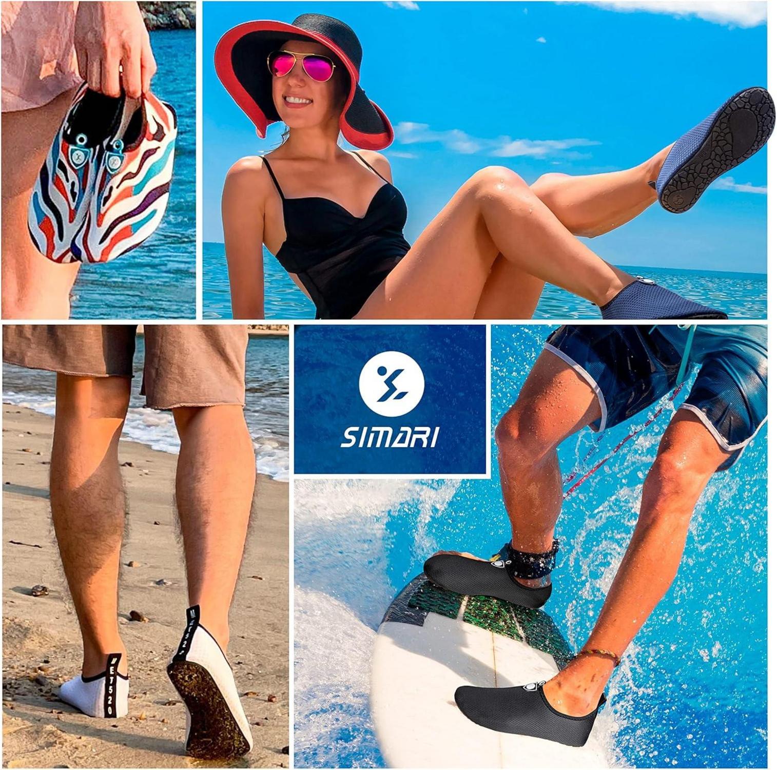 SIMARI Wasserschuhe Damen Herren schnelltrocknend Badeschuhe Surfschuhe