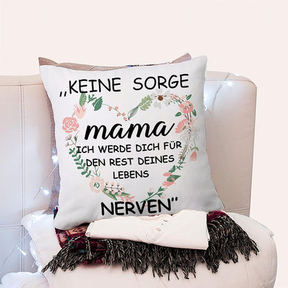 Mama-Geschenk: Weißer Kissenbezug 45x45cm für Muttertag & Weihnachten