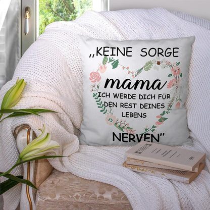 Geschenk für Mama 45x45cm Weiß Kissenbezug Muttertag Weihnachten Mutter Geschenk