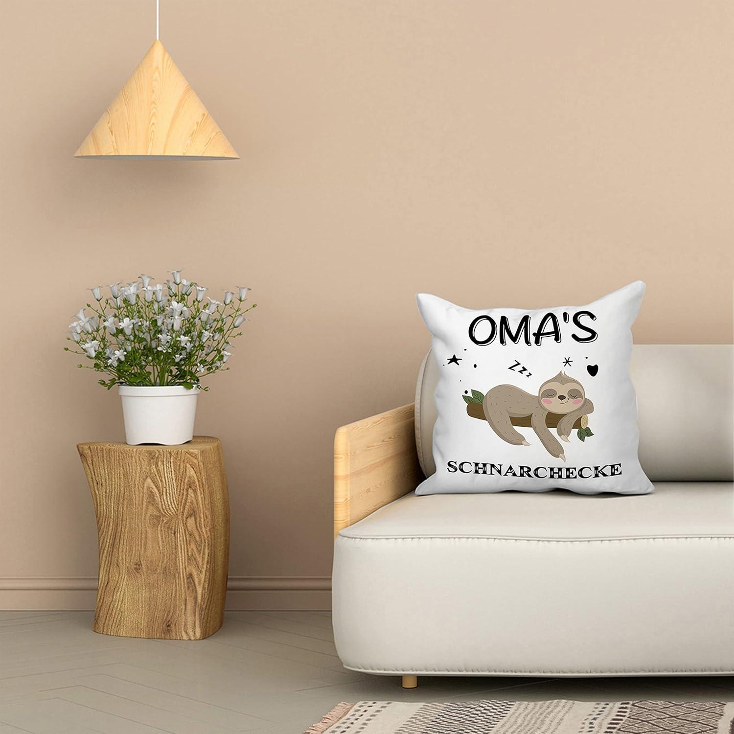 Oma Geschenk Kissenbezug Faultier Cartoon 45x45cm