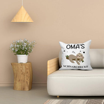 Oma Geschenk Kissenbezug Faultier Cartoon 45x45cm