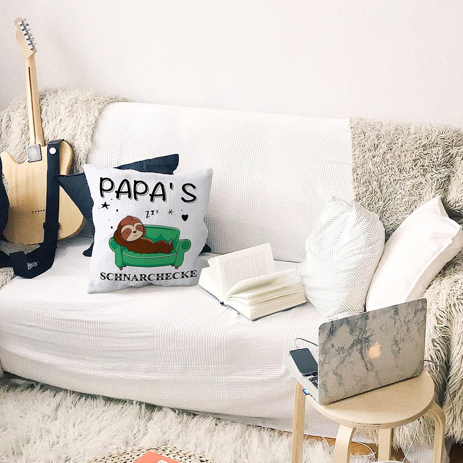 Faultier Papa Geschenk Kissenbezug 45x45cm
