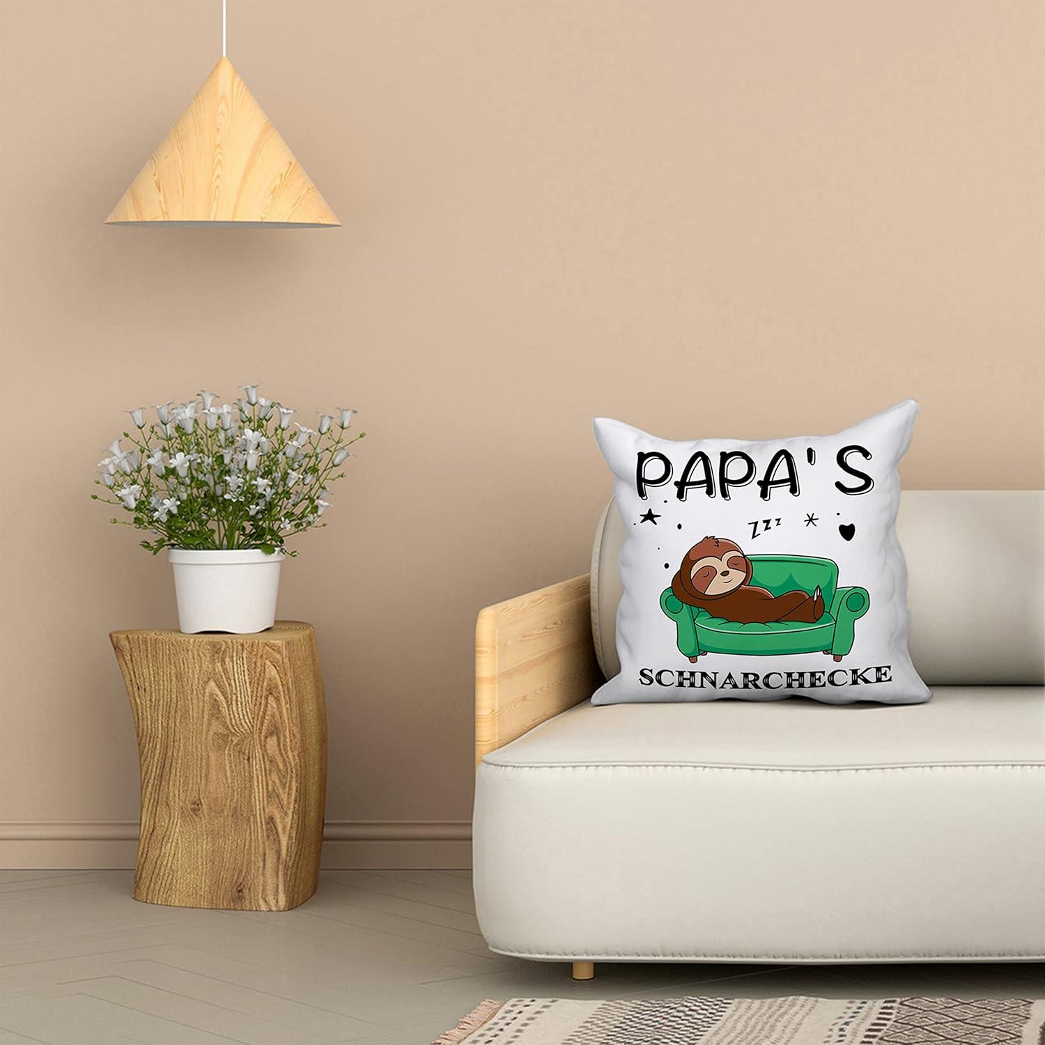 Papa Faultier Geschenk Kissenbezug Vatertag Weihnachten 45x45cm