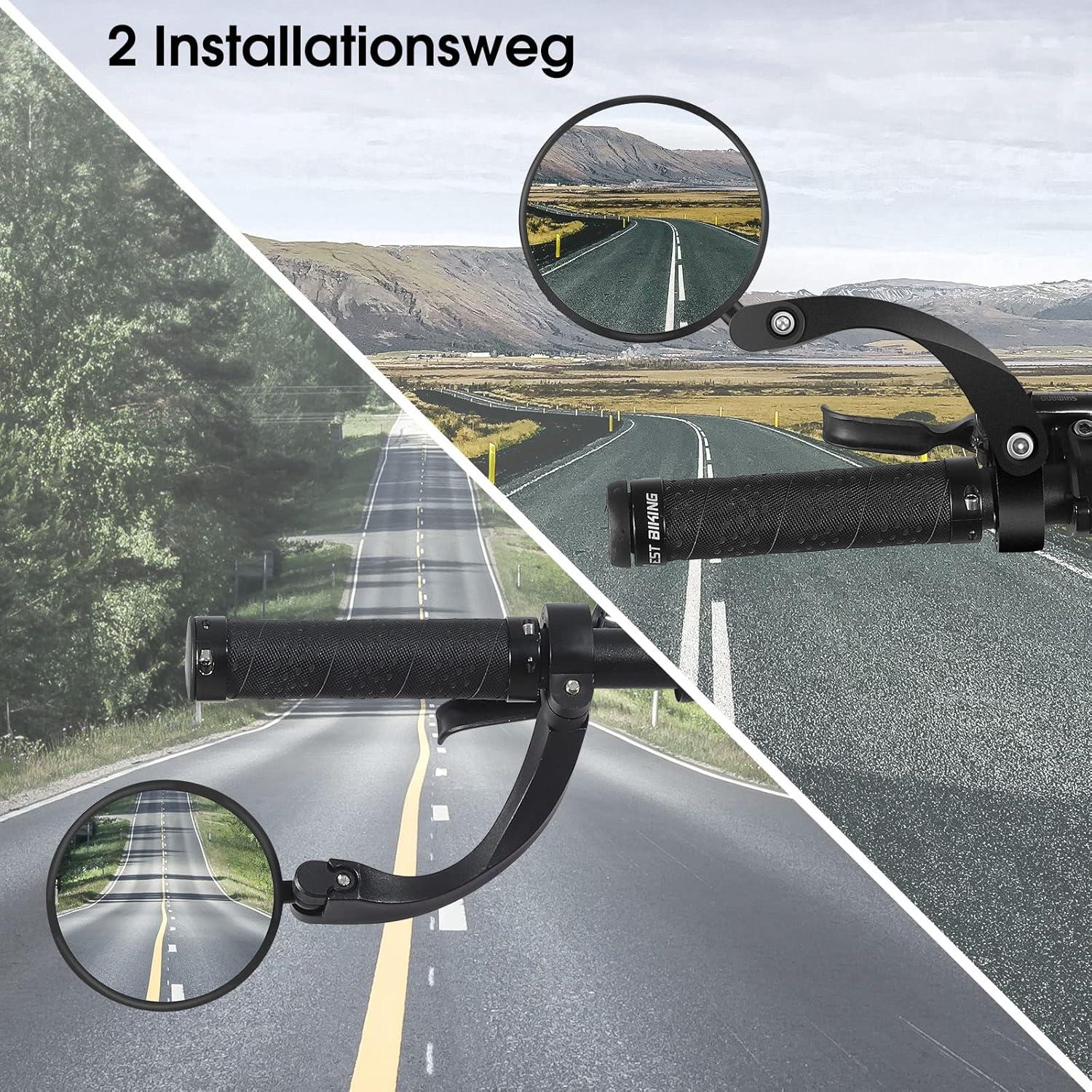Fahrradspiegel HD 360 Grad Drehbar für Lenker 18-26MM, Sicherer