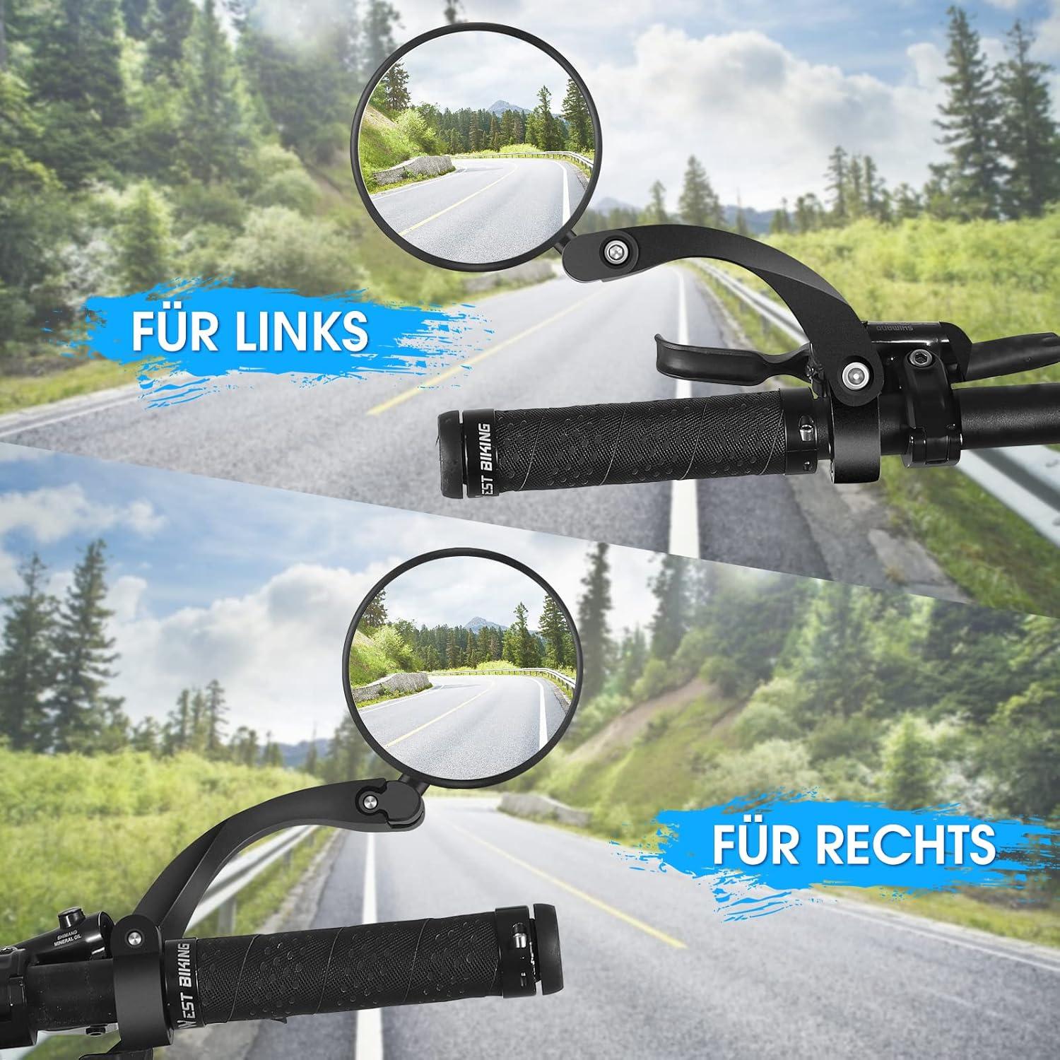 Fahrradspiegel HD 360 Grad Drehbar für Lenker E-bike MTB 1PC