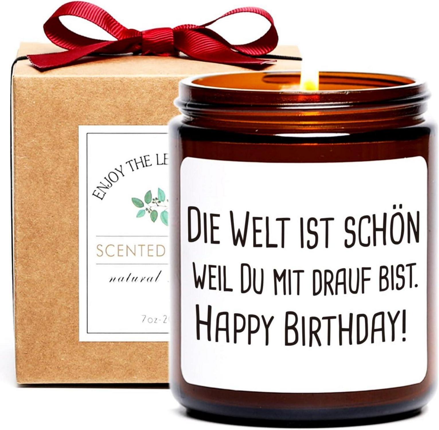 Happy Birthday Kerze Sandelholz Duftkerze 200g