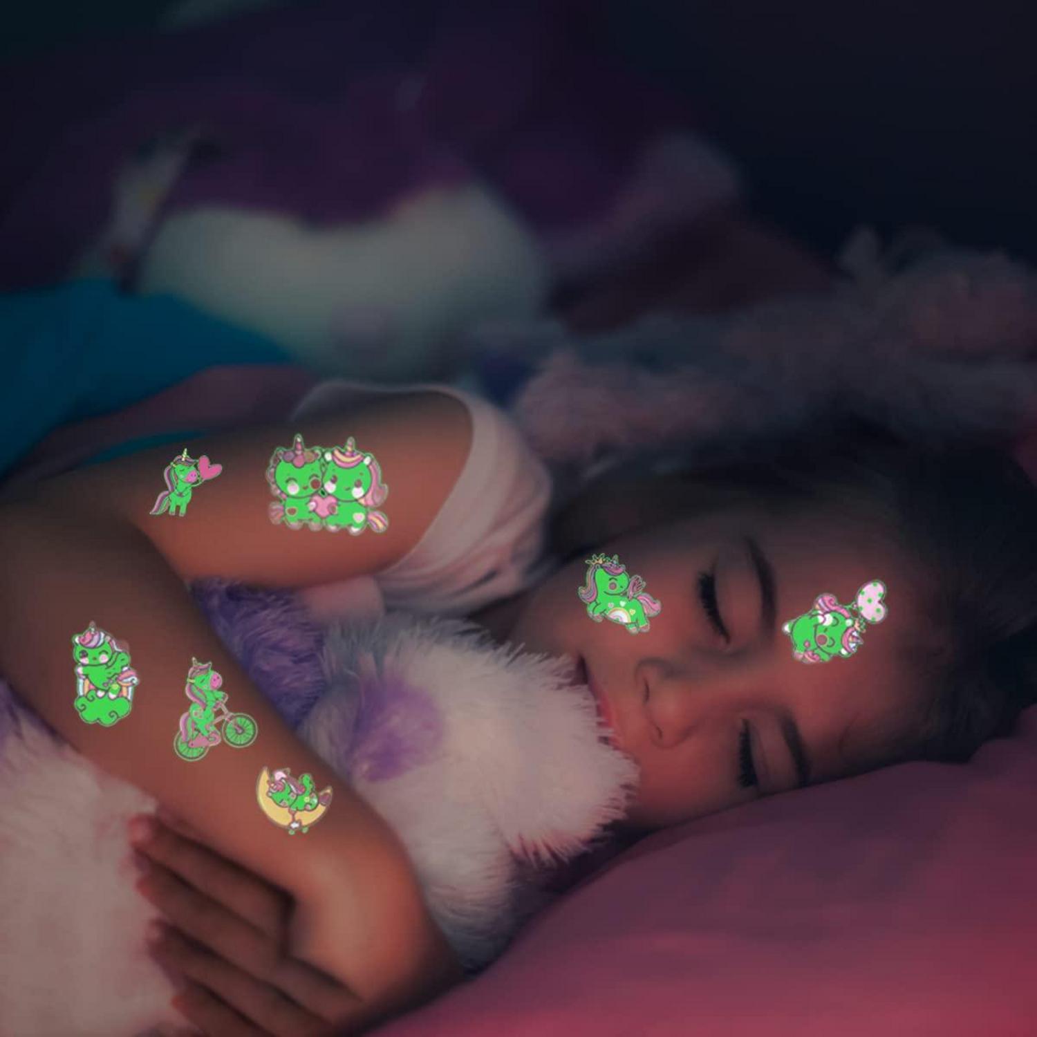 Einhorn Kinder Tattoos 10 Blätter Leuchtende Aufkleber Mädchen Geschenke