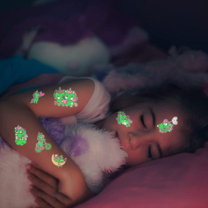 Einhorn Kinder Tattoos 10 Blätter Leuchtende Aufkleber Mädchen Geschenke