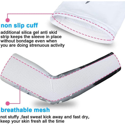 Arm Sleeves UV-Schutz UPF 50 Rutschfest Laufen Golf