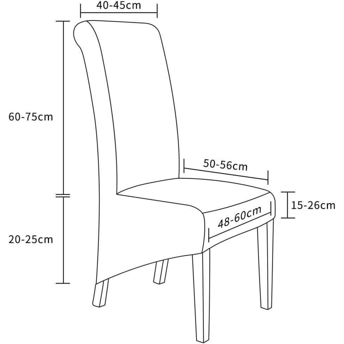Stuhlhussen 2er-Set Stretch XL Cremeweiß – Universal Passform