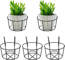 Hängender Blumentopfhalter 5er Set Eisen Schwarz - Platzsparendes