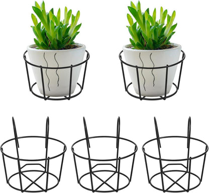 Hängender Blumentopfhalter 5er Set Eisen Schwarz - Platzsparendes