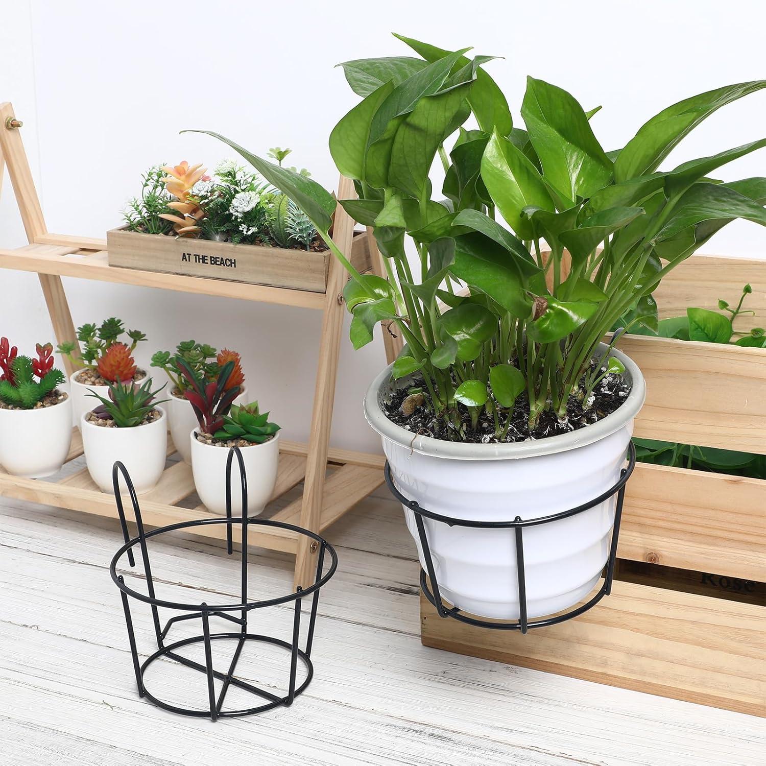Balkon Blumentopfhalter 5er Set Eisen Schwarz Platzsparendes Design