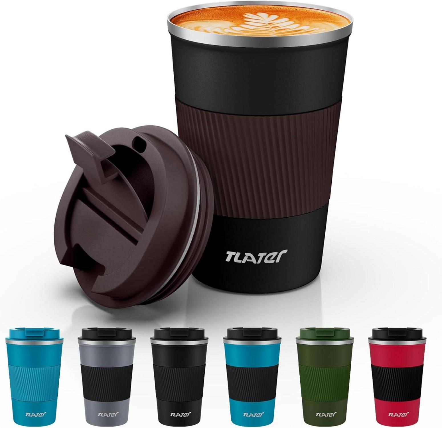 Tlater Kaffeebecher to go 380ml Thermobecher Isolierbecher Vakuum