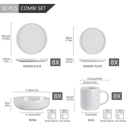 32-teiliges Tafelservice Steingut SESAM