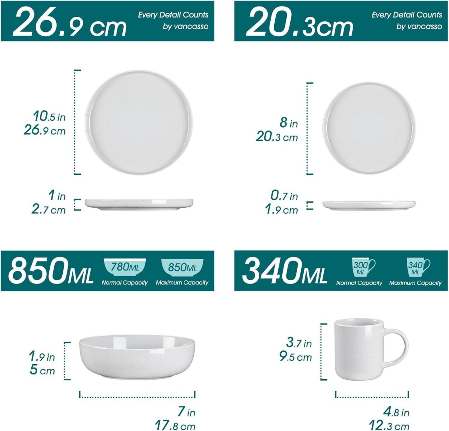 32-teiliges Tafelservice Steingut SESAM
