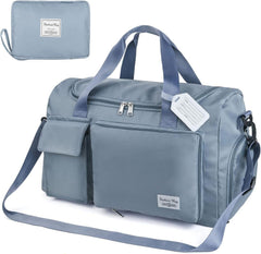 Faltbare Reisetasche 35L Wasserdicht Sporttasche Blau