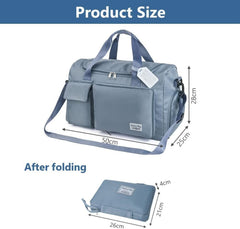 Faltbare Reisetasche 35L Wasserdicht Sporttasche Blau