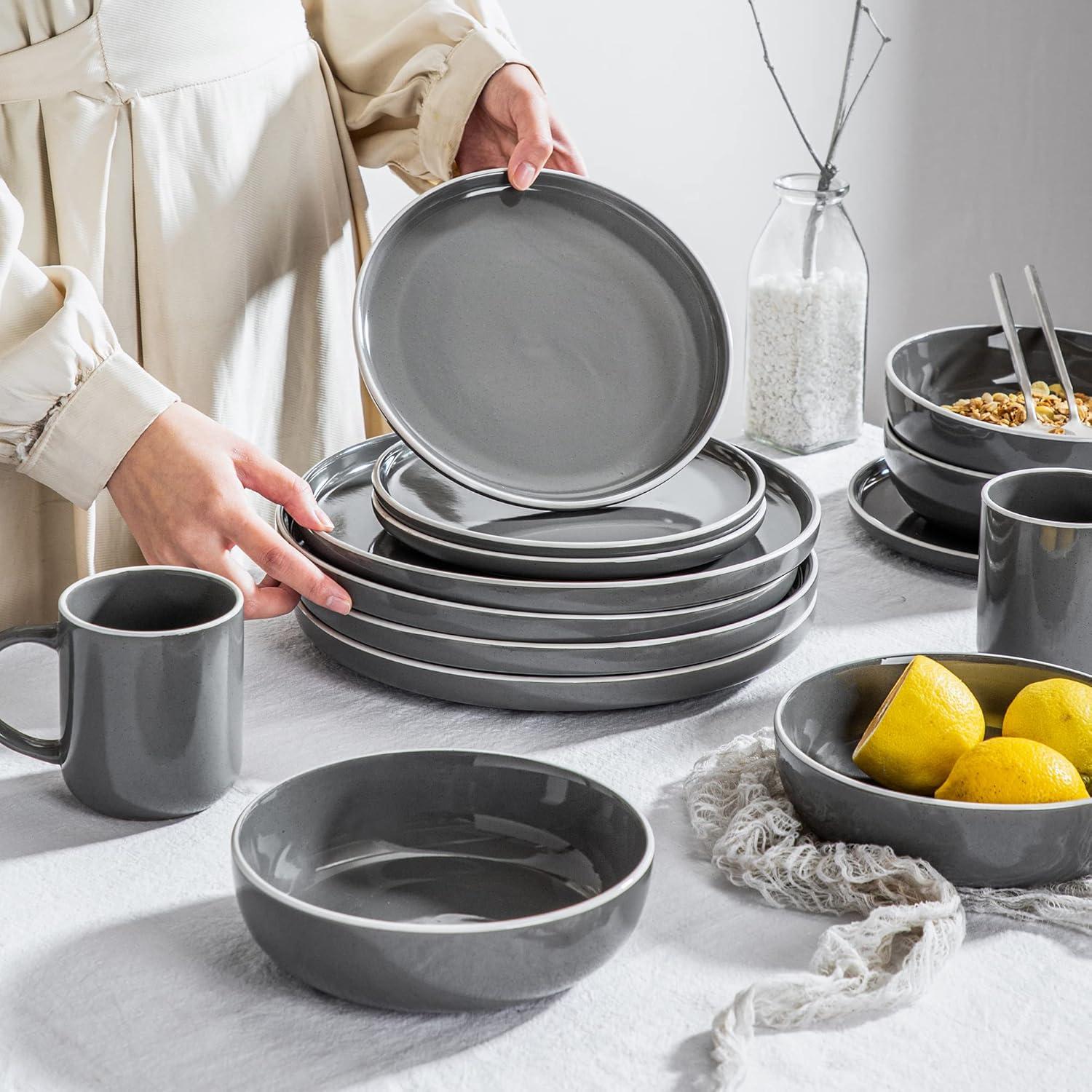 32-teiliges Steingut Tafelservice vancasso SESAM, Kombiservice Scandinavian Design