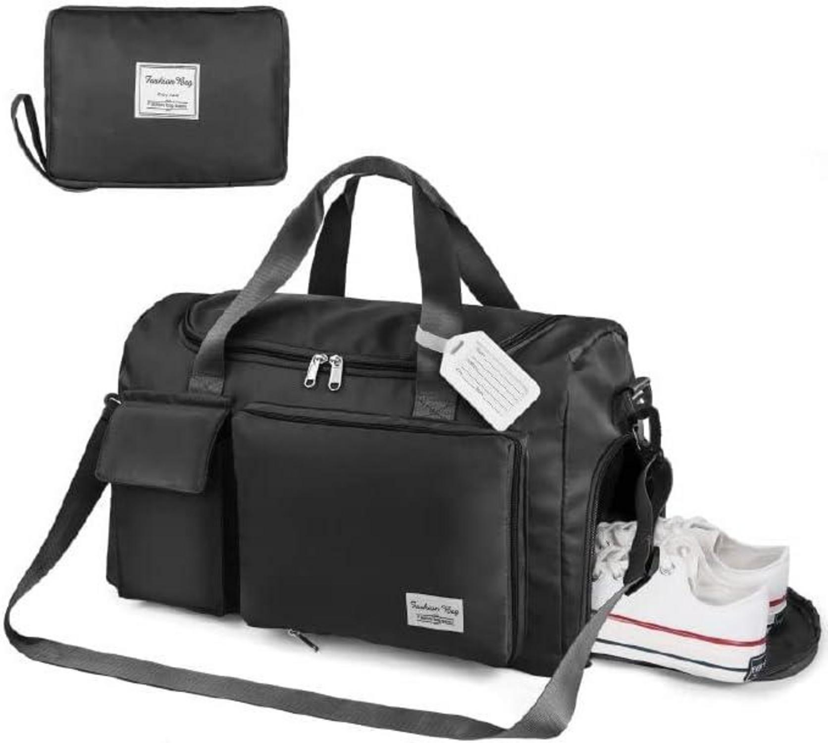 Flintronic 35L Faltbare Reisetasche Schwarz Wasserdicht