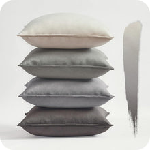 Kissenbezug Set Samt Dekokissen 40x40cm grau Zierkissen Bezug