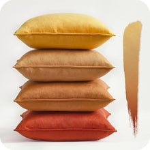 Kissenbezug Samt 4er Set 40x40cm Gelb Orange Farbverlauf