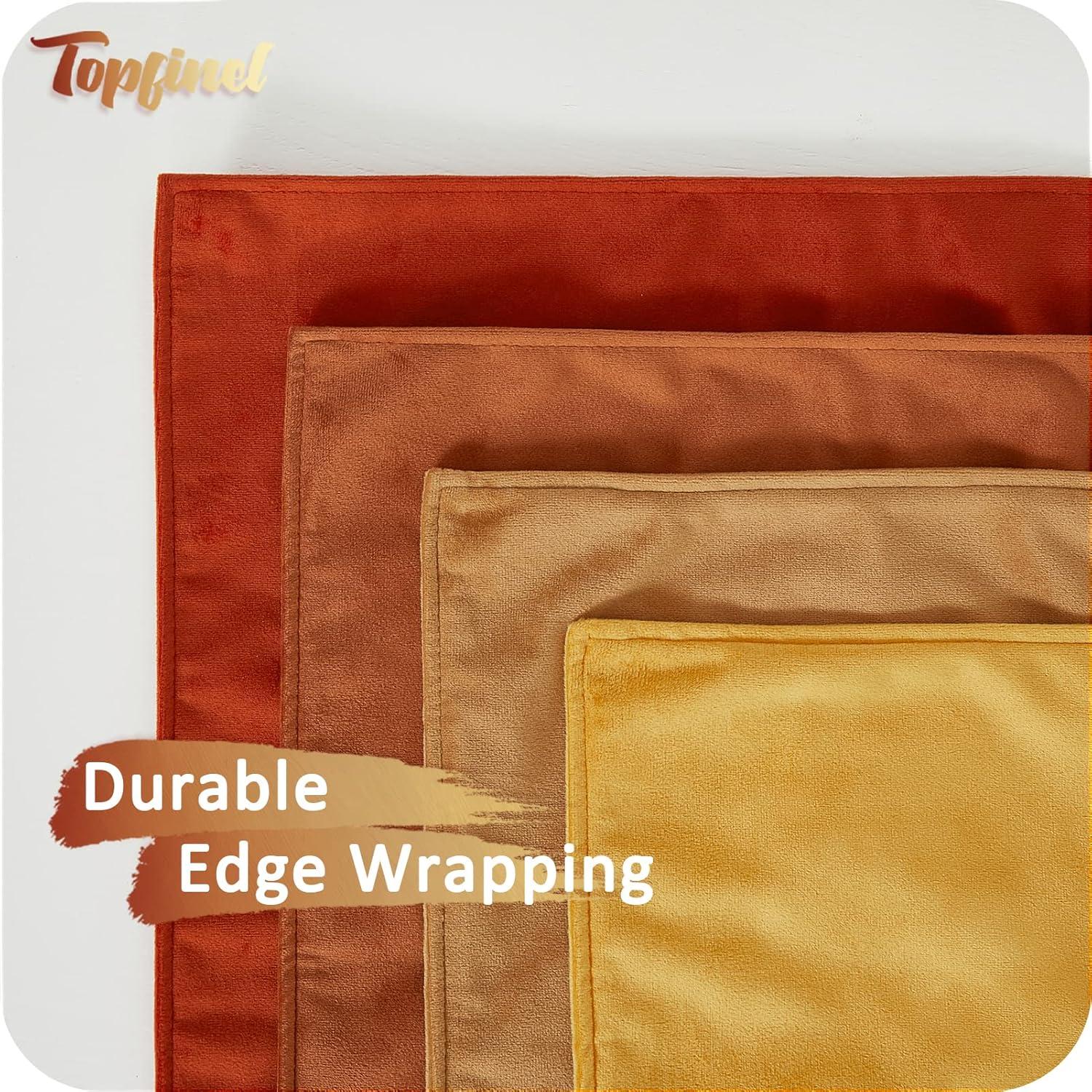 Kissenbezug Samt 4er Set 40x40cm Gelb Orange Farbverlauf