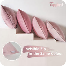 4er Set Samt Kissenbezüge 40x40cm Rosa für Sofa Schlafzimmer