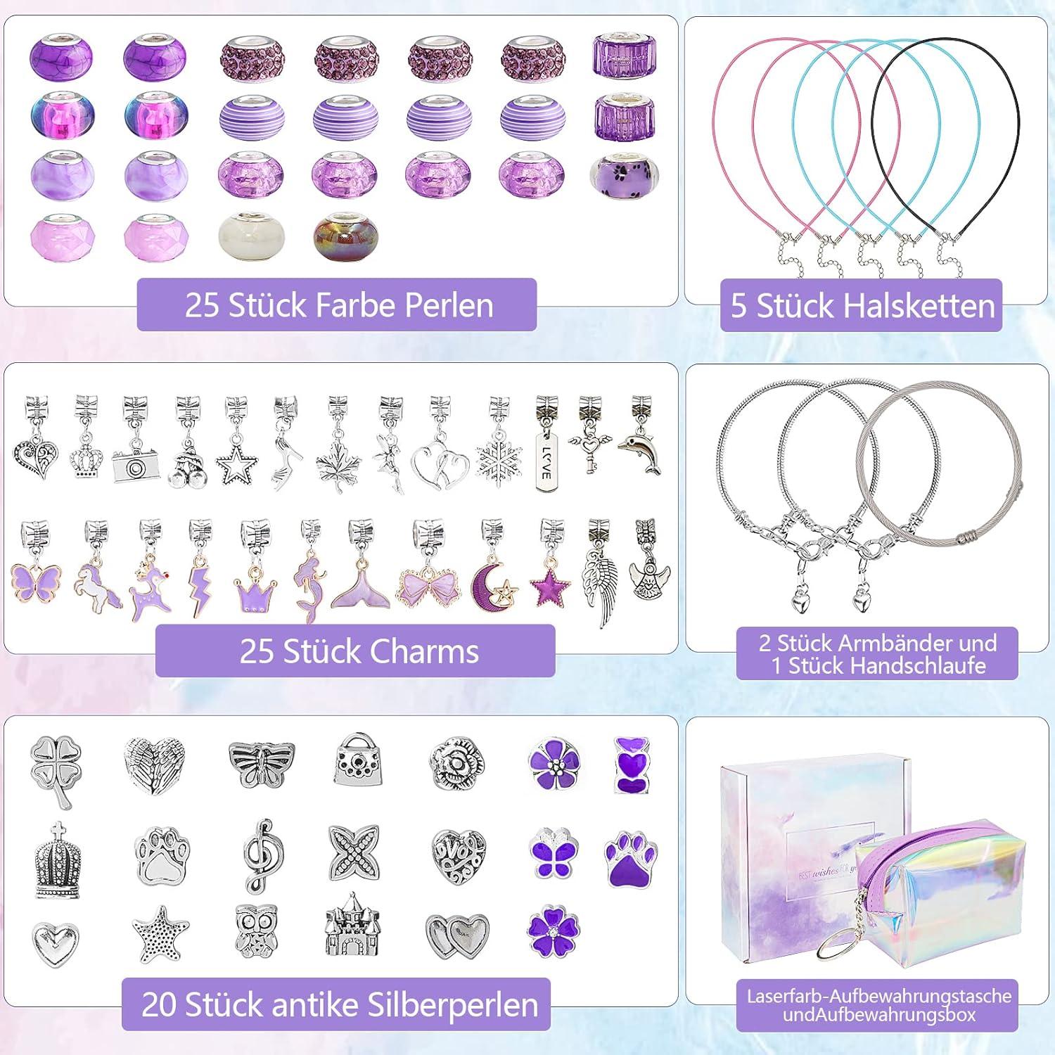 Homgaty Mädchen Schmuck Bastelset DIY, Charm Armband