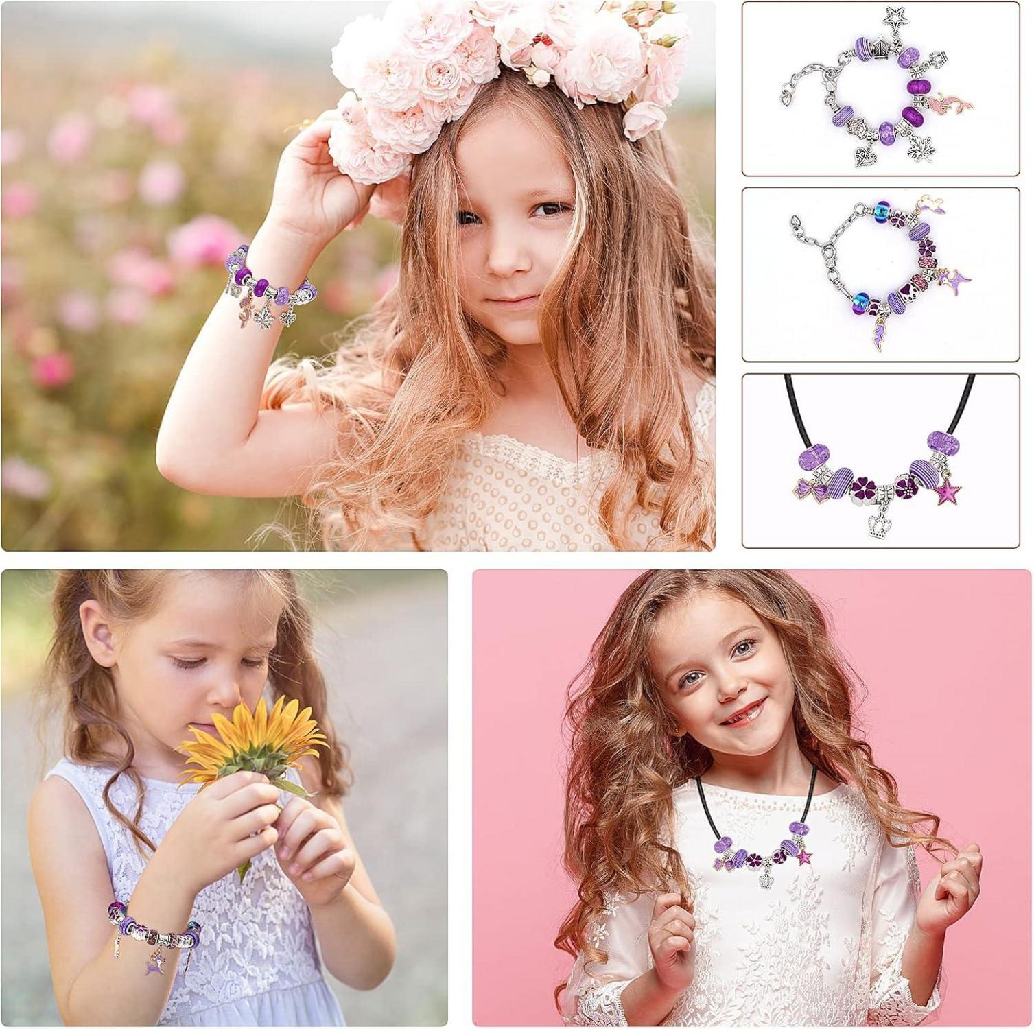 DIY Charm Armband Kit Mädchen Schmuckbasteln Geschenk 6-12 Jahre