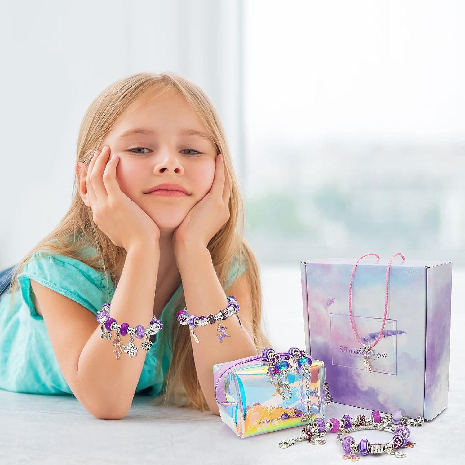 Mädchen Schmuck Basteln DIY Set ab 6-12 Jahre - Charm Armband Kit mit