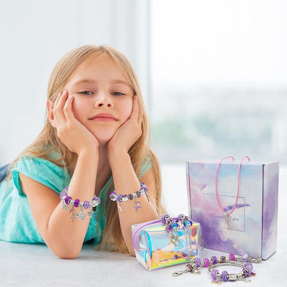 Mädchen Schmuck Basteln DIY Set ab 6-12 Jahre - Charm Armband Kit mit