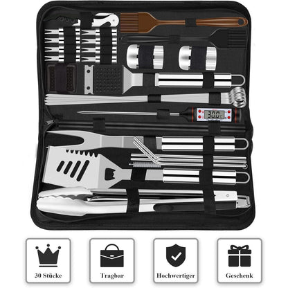 XXL Grillzubehör Grillbesteck Set 30 Teilig Camping Zubehör