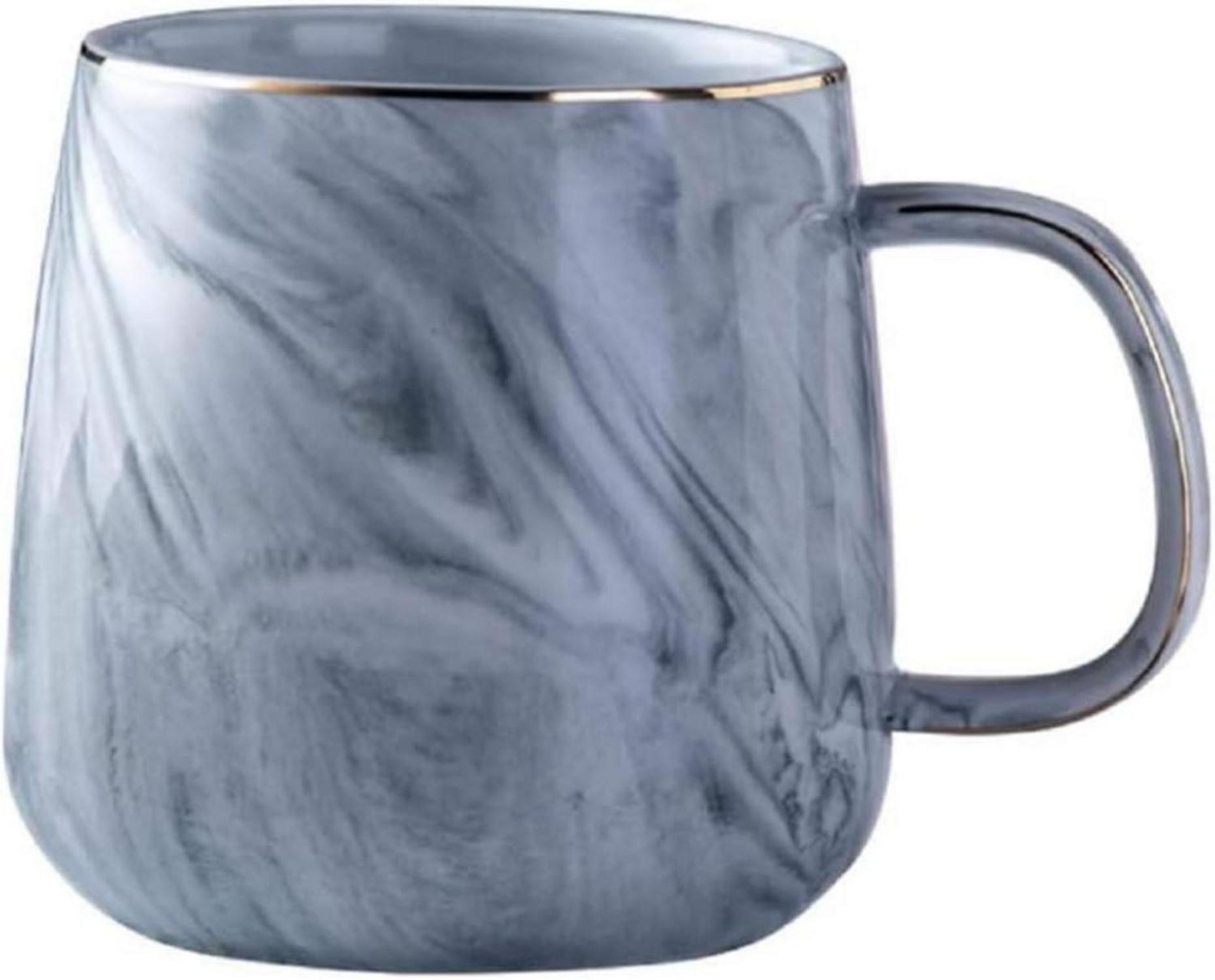 Marmoroptik Keramiktasse 320ml Kaffeetasse Teebecher Grau