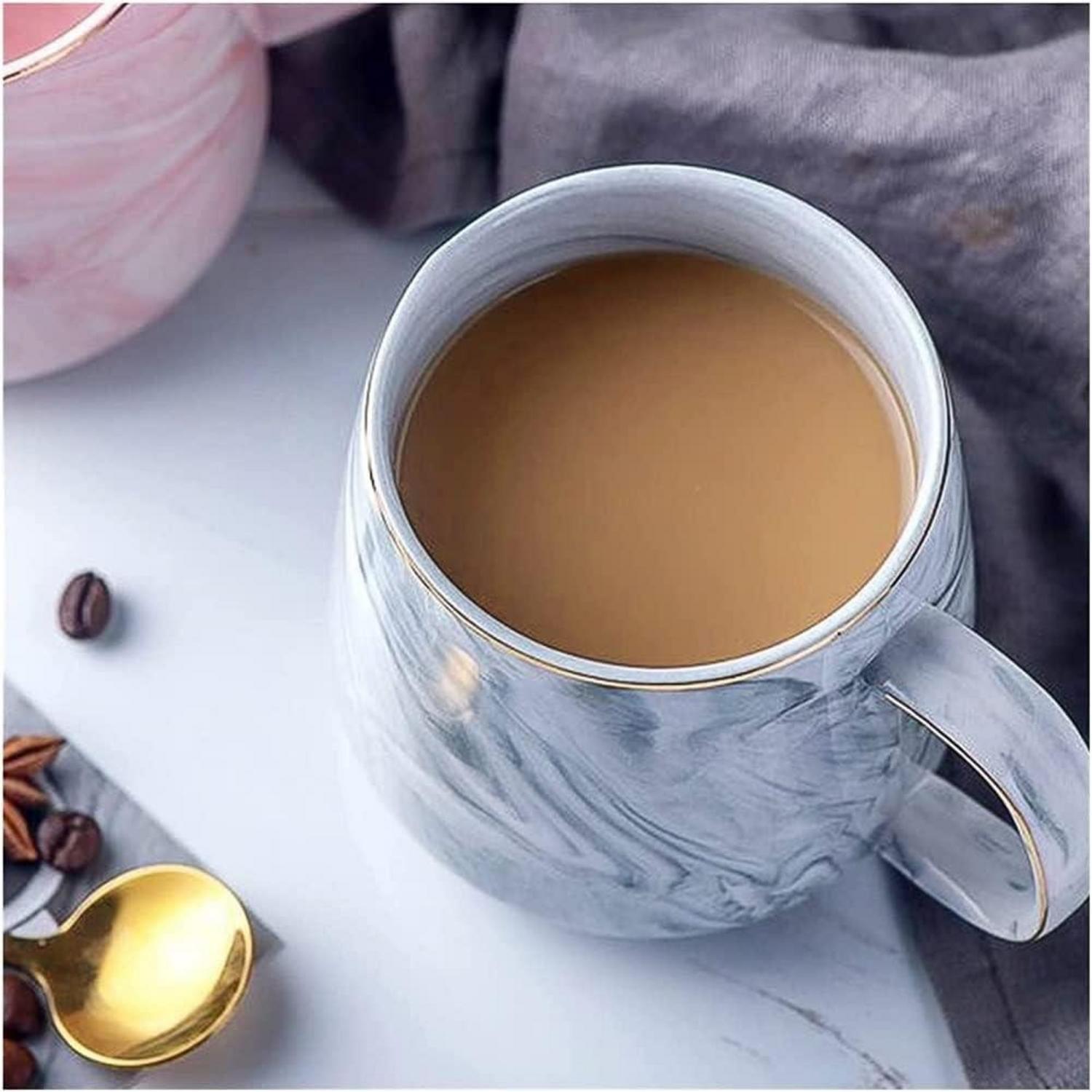 Marmor Kaffeetasse Keramiktasse 320ml Kakaobecher Grau