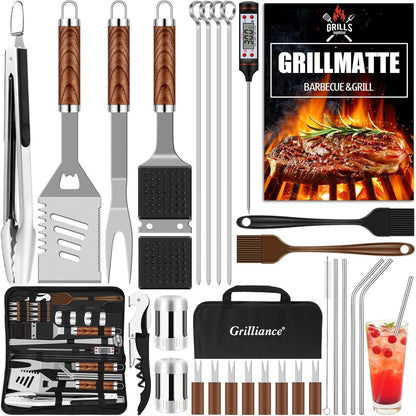 XXL Grillbesteck Grillzubehör Set 30 Teilig Camping Zubehör