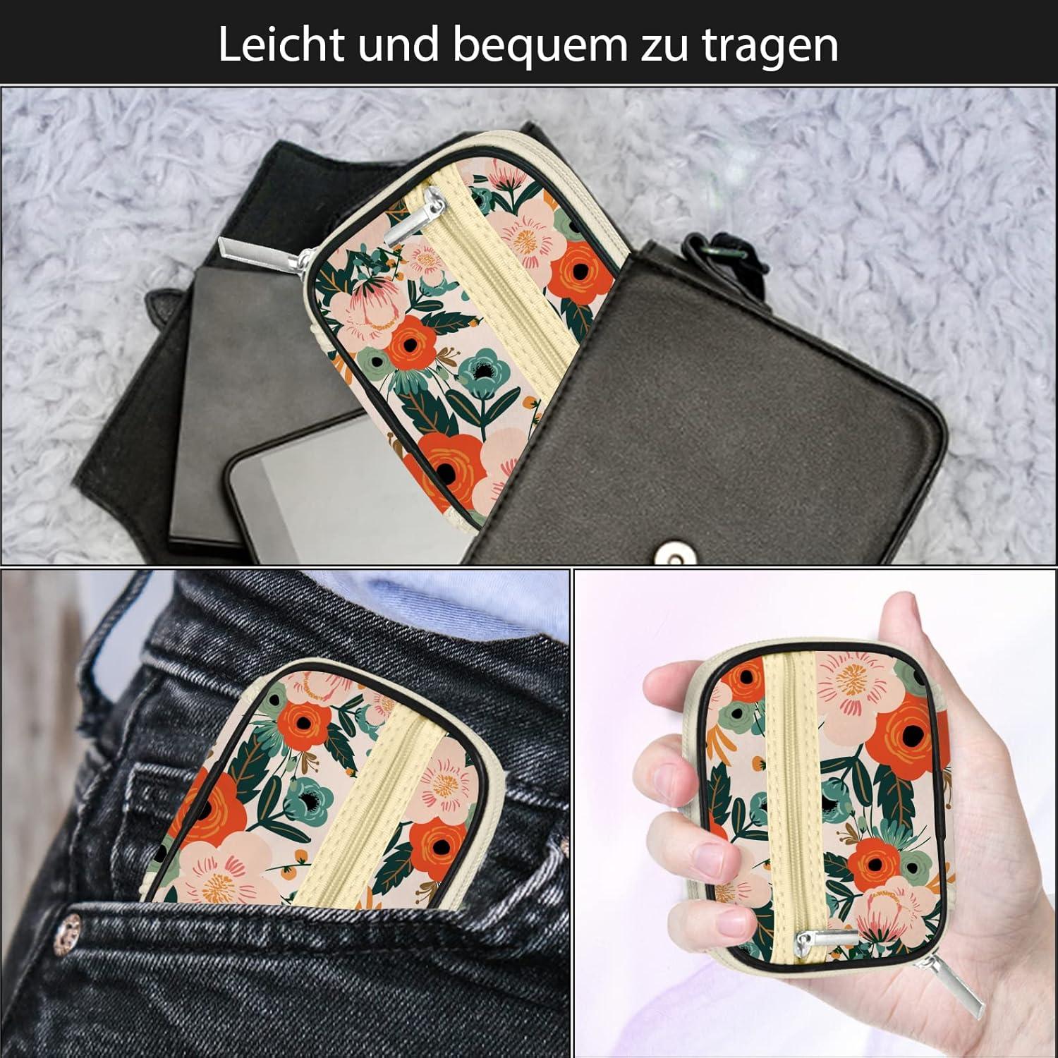 Tablettenbox 7 Tage Medikamentenbox Pillenbox mit Stofftasche Blüte 01