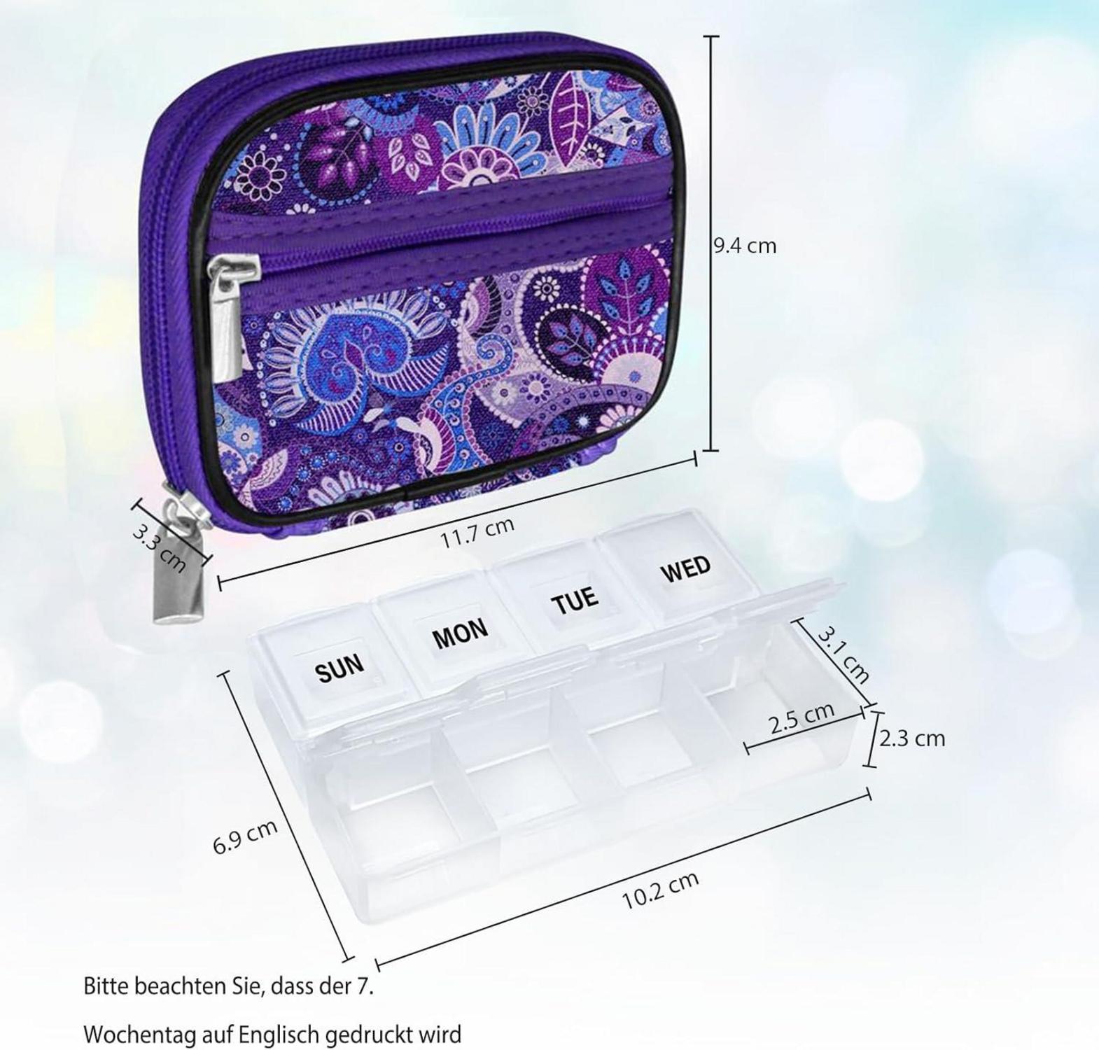 Serfeymi Tablettenbox 7 Tage Pillendose Reißverschluss